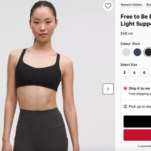 Lululemon Free to Be Bra - Wild Light Support, A/B Cup